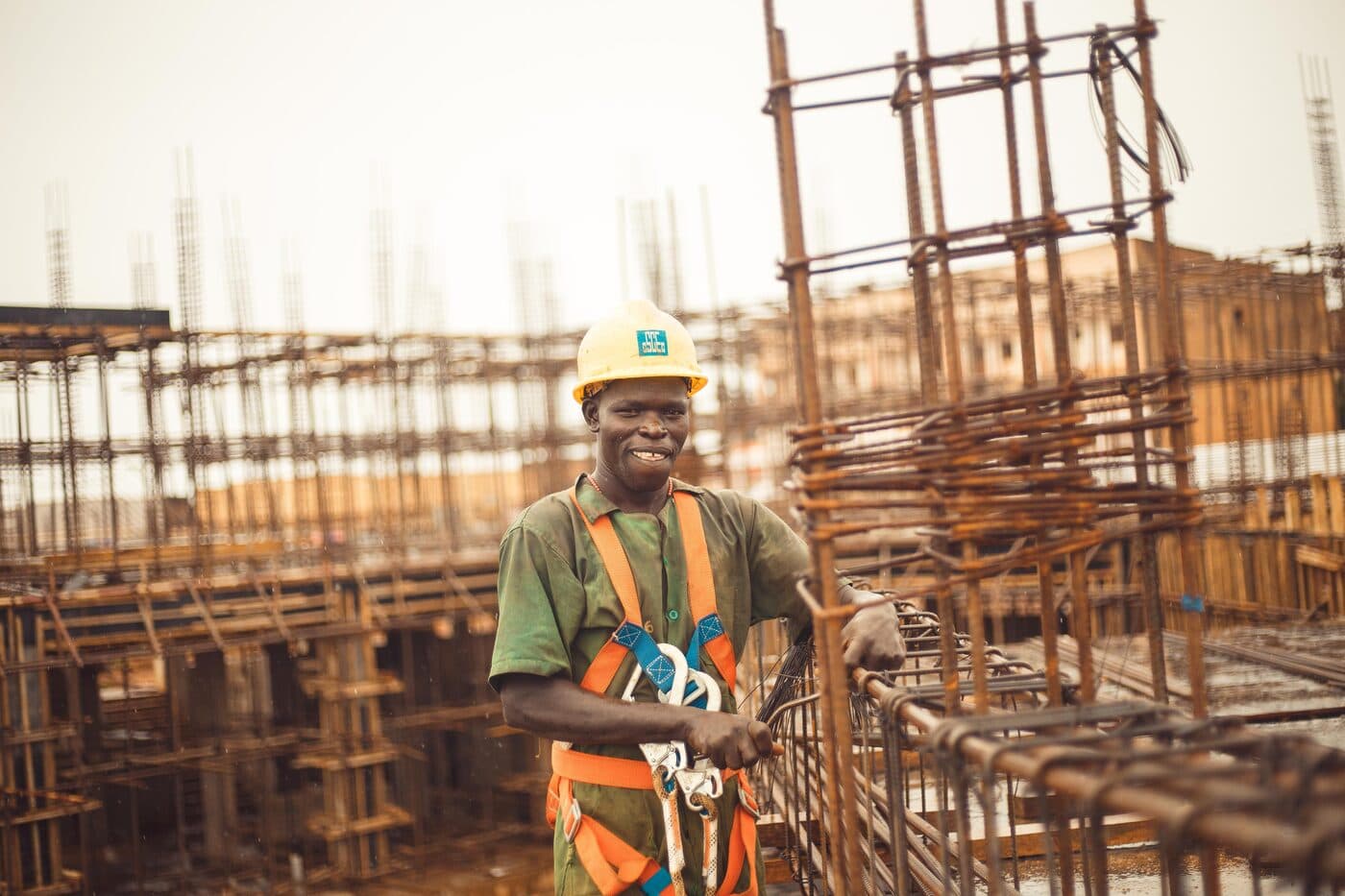 An infrastructure worker on site